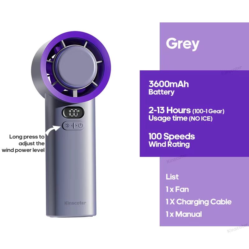 Portable Handheld Turbo Fan 100 Wind Speeds Adjustable Mini Personal Fan Battery Operated Electric Eyelash Fan - Revved Up Auto