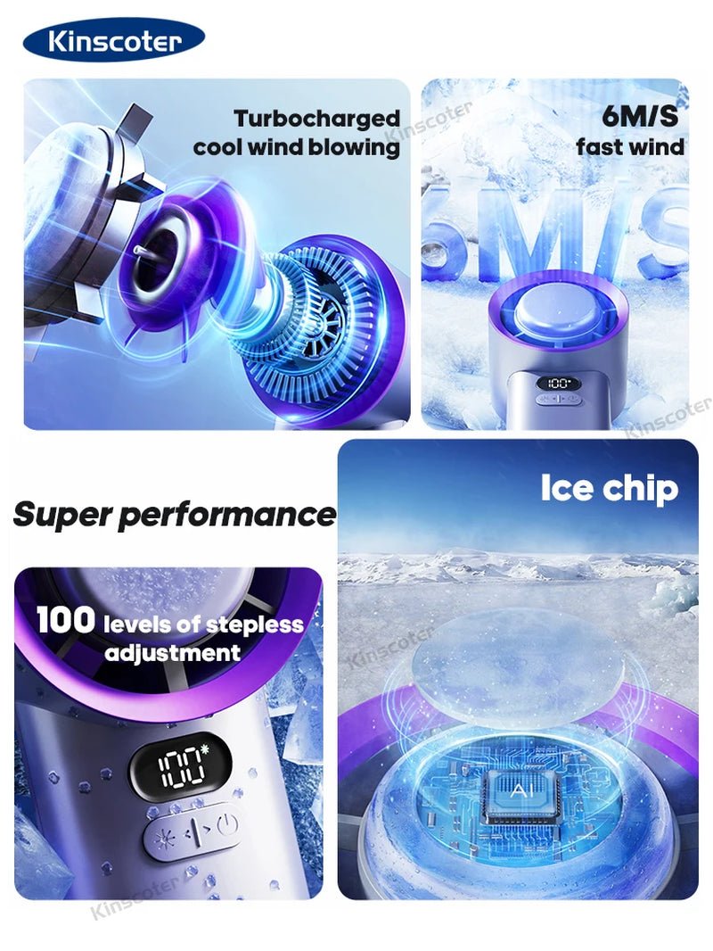 Portable Handheld Turbo Fan 100 Wind Speeds Adjustable Mini Personal Fan Battery Operated Electric Eyelash Fan - Revved Up Auto