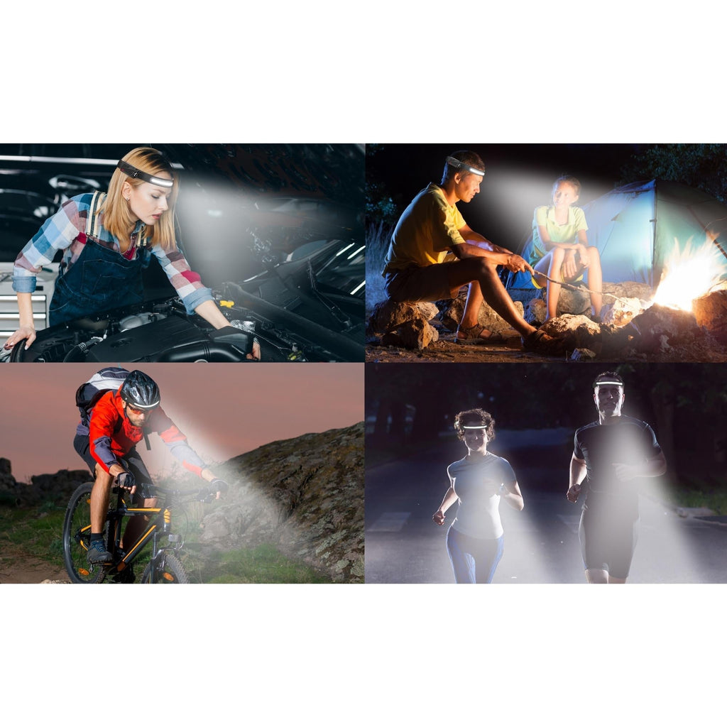 Rechargeable LED Headlamps w/ Motion Sensor Lightweight Waterproof - Revved Up Tools