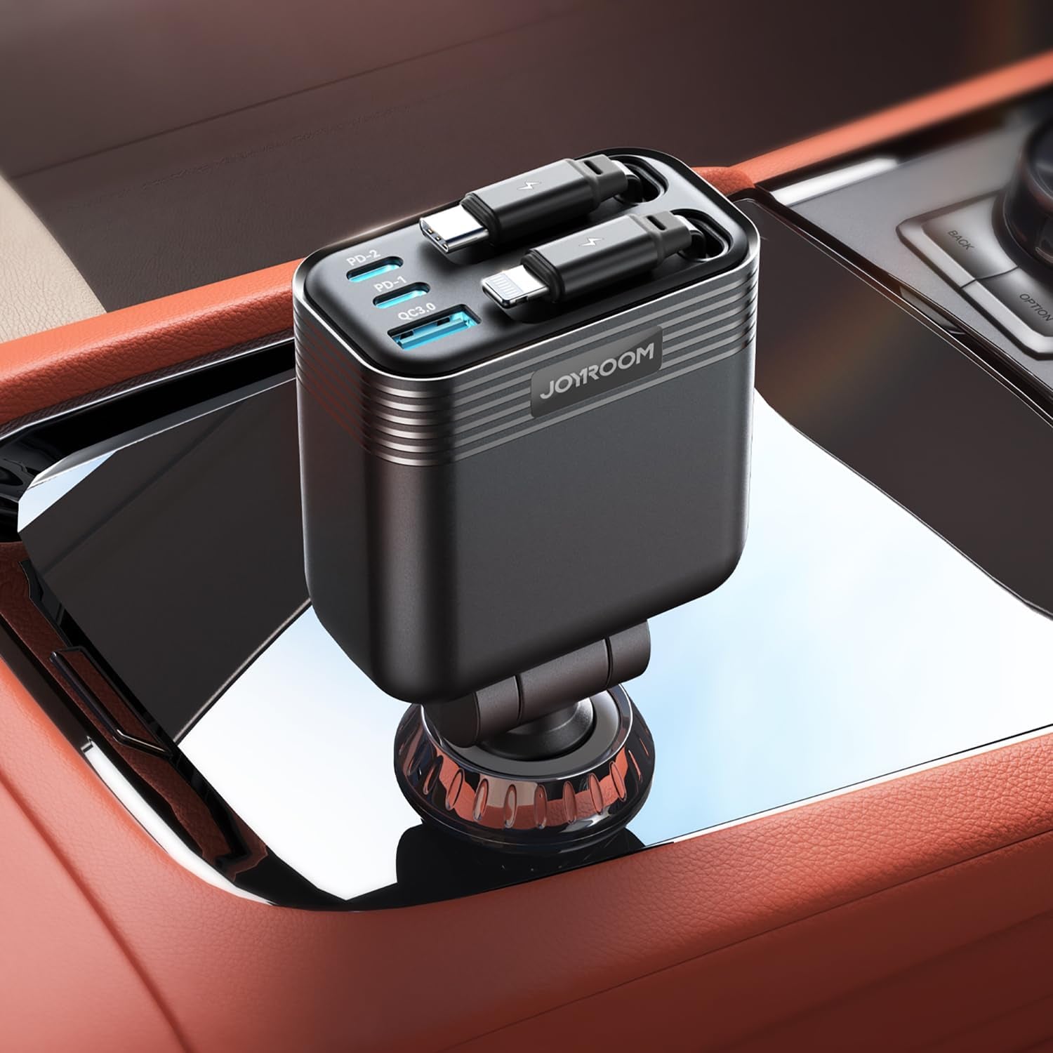 Retractable 5 Port 66W USB C Car Charger - Fast Charging for Iphone 16/15/14 Pro Max, Samsung S24 - Revved Up Auto