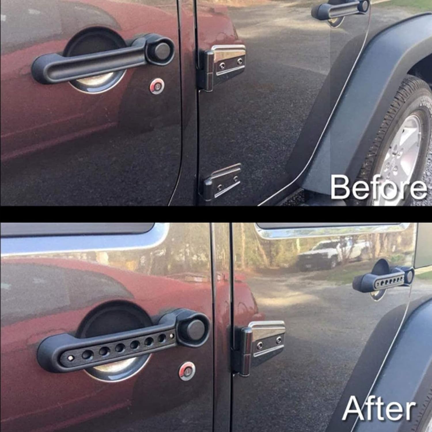 Side Door Handle Inserts Cover Trim Fits for Jeep Wrangler Accessories JK JKU Liberty Sahara & Unlimited 2007-2018 Exterior Grab Handles Pull JK Mods Decoration(Aluminum Black, 5PCS) - Revved Up Tools