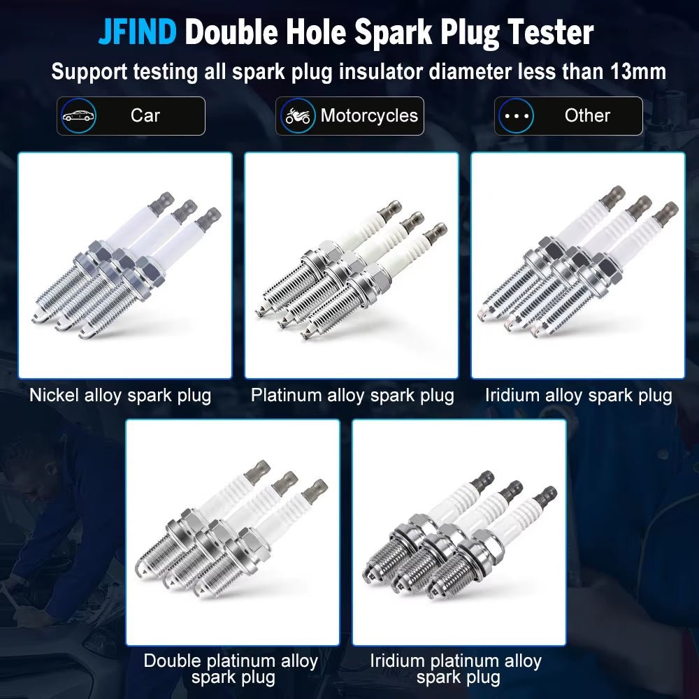 Spark Plug Tester Double Hole Diagnostic Tool Car 12V Spark Tester 0 - 6000Rpm Auto Engine Ignition Detector Tools - Revved Up Auto