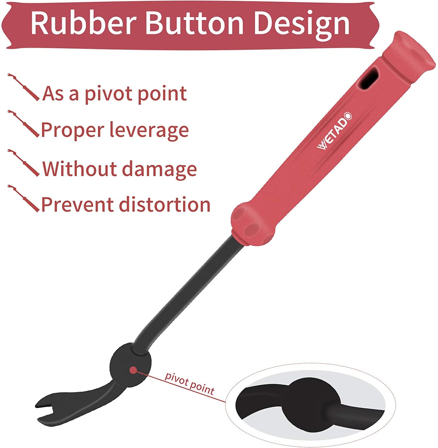 Trim Removal Tool, Car Upholstery Repair Kit, Car Door Audio Panel Trim Removal Set, Fastener Terminal Remover Tool Set Clips Pry Kit Auto Clip Pliers (8PCS Red) - Revved Up Auto