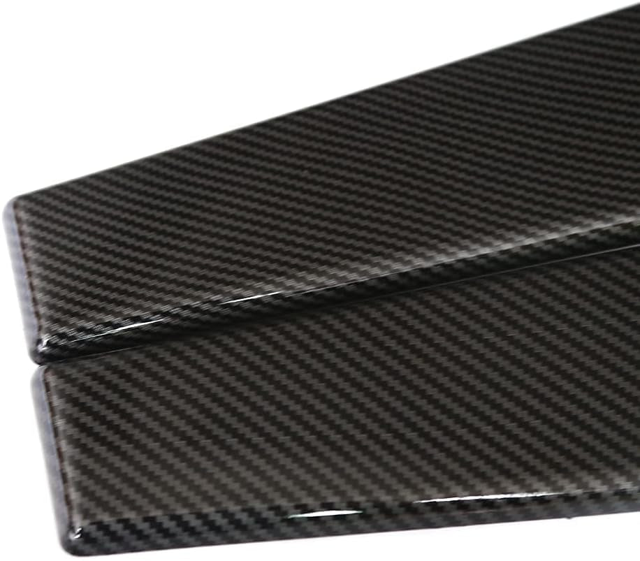 Universal Car Side Skirts Rocker Splitters Diffusers Winglet Wings Extension Rocker Panel Body Kit (Black-Carbon Fiber, 45CM) - Revved Up Tools