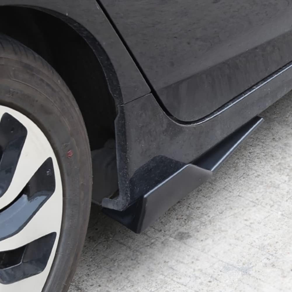 Universal Car Side Skirts Rocker Splitters Diffusers Winglet Wings Extension Rocker Panel Body Kit (Black-Carbon Fiber, 45CM) - Revved Up Tools