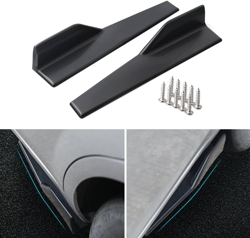 Universal Car Side Skirts Rocker Splitters Diffusers Winglet Wings Extension Rocker Panel Body Kit(Black, 45CM) - Revved Up Tools