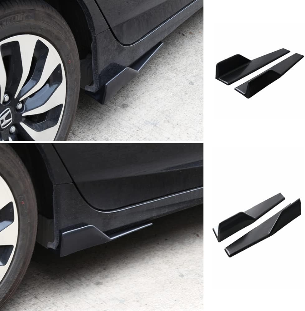 Universal Car Side Skirts Rocker Splitters Diffusers Winglet Wings Extension Rocker Panel Body Kit(Black, 45CM) - Revved Up Tools