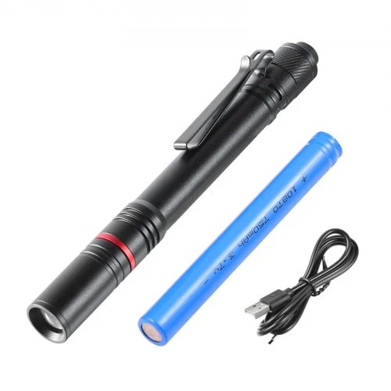 VEVOR 5.9 Inch Rechargeable Penlight 300 Lumens 3 Lighting Modes Pocket Penlight - Revved Up Auto