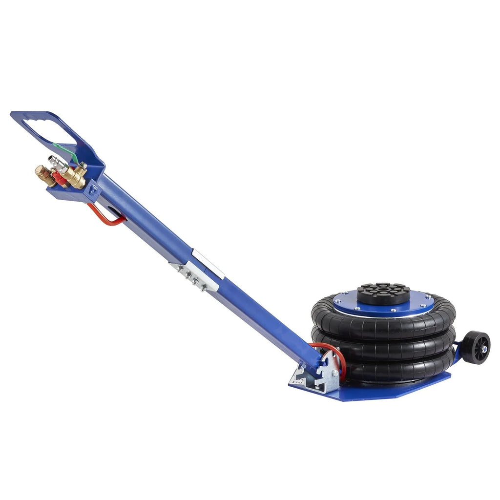 VEVOR Air Jack, 3 Ton/6600 Lbs Triple Bag Air Jack, Airbag Jack with Six Steel Pipes, Lift up to 17.7, 3-5 S Fast Lifting Pneumatic Jack, with Adjustable Long Handles for Cars, Garages, Repair (Blue) - Revved Up Tools