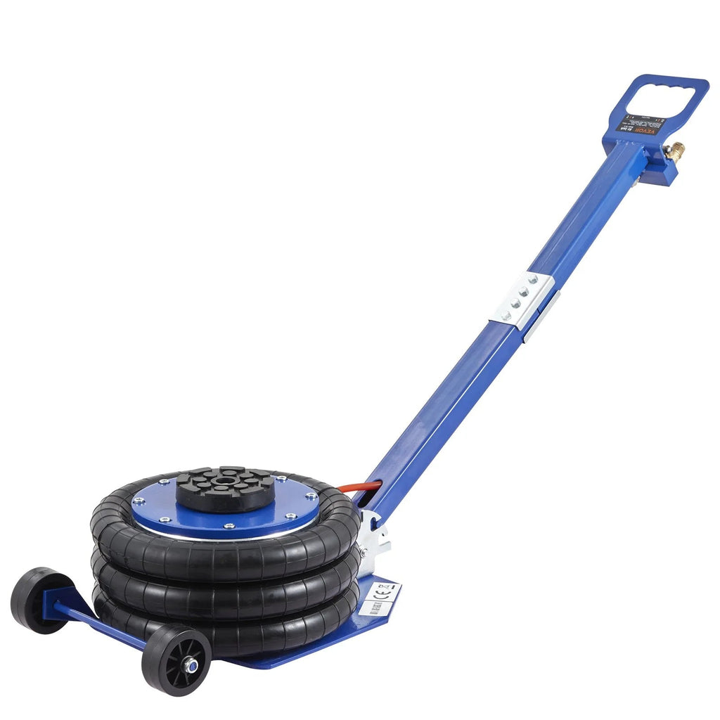 VEVOR Air Jack, 3 Ton/6600 Lbs Triple Bag Air Jack, Airbag Jack with Six Steel Pipes, Lift up to 17.7, 3-5 S Fast Lifting Pneumatic Jack, with Adjustable Long Handles for Cars, Garages, Repair (Blue) - Revved Up Tools