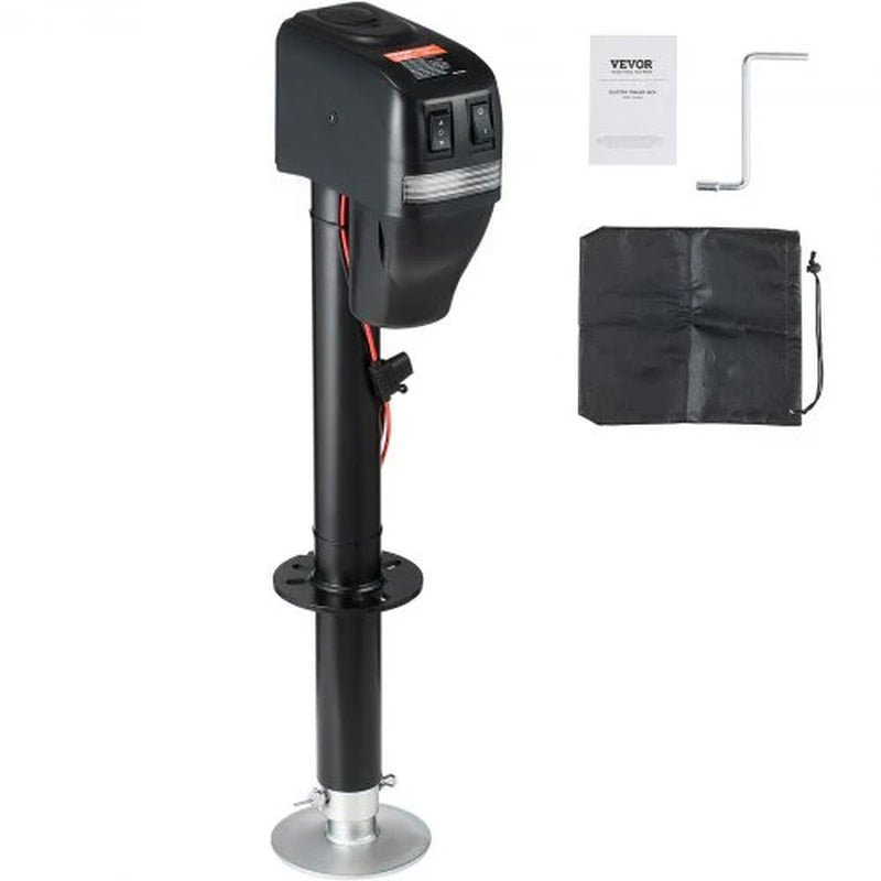 VEVOR Electric Trailer Jack, Power Tongue Jack Weight Capacity 4000 Lbs, 9.84 - 33.85 Electric Tongue Jack with Waterproof Cover for Lifting RV Trailer, Horse Trailer, Utility Trailer, Yacht Trailer - Revved Up Auto