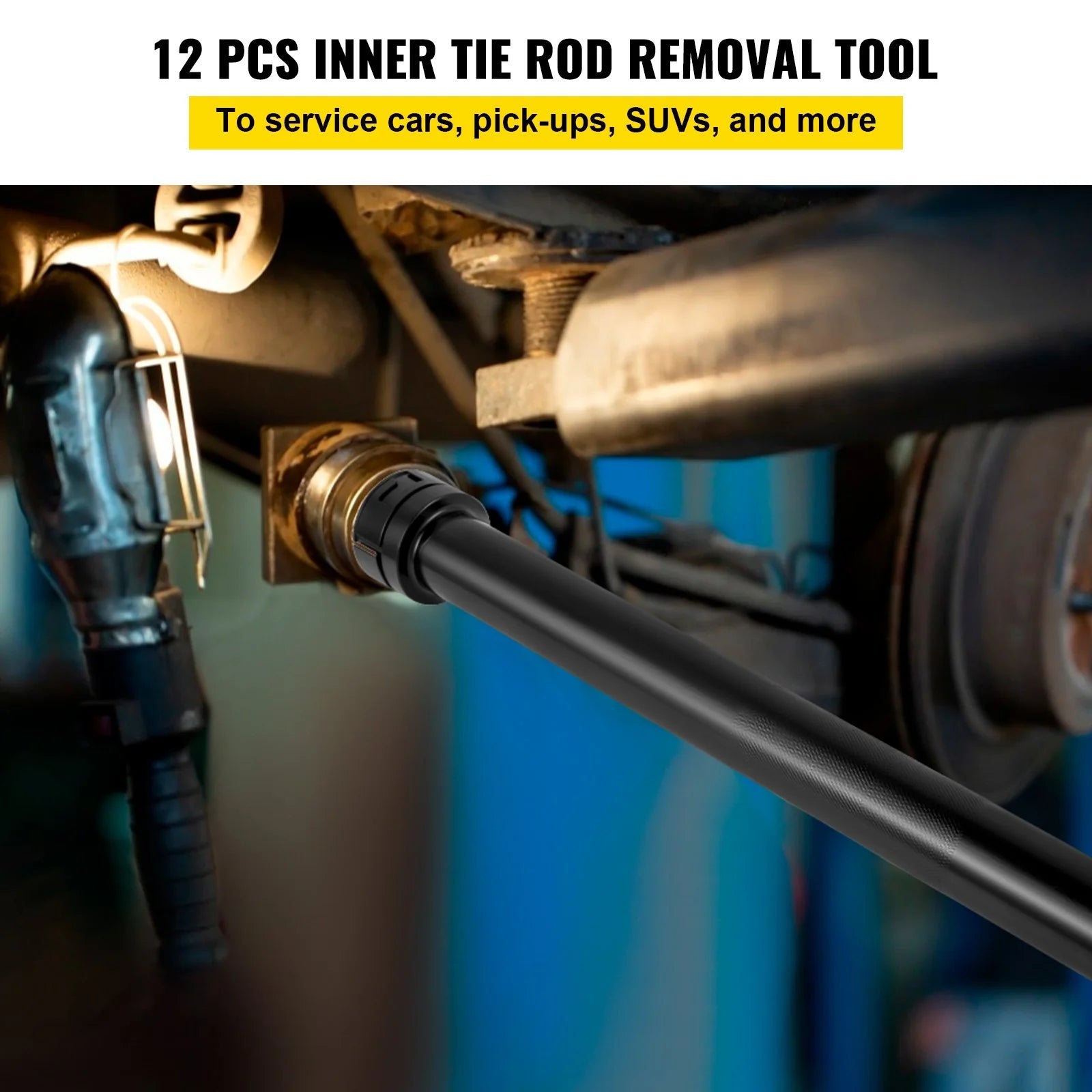VEVOR Inner Tie Rod Tool Kit, 13 Pcs Crowfoot Adapters Inner Tie Rod Tool Set, 13 Pcs Tie Rod Removal Tool, 1/2 Inch Drive Tube Tie Rods Tool, Heavy-Duty Steel Inner Tie Rod Removal Tool for Vehicle - Revved Up Tools