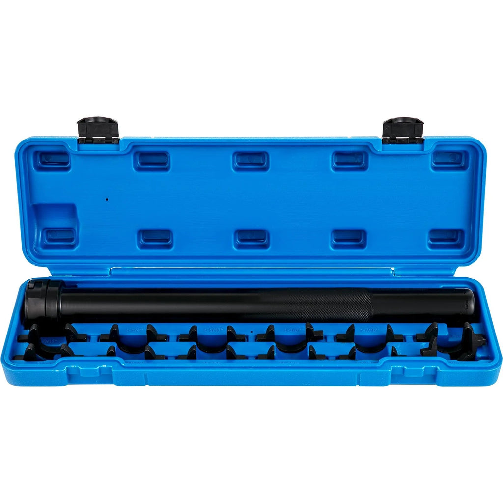 VEVOR Inner Tie Rod Tool Kit, 13 Pcs Crowfoot Adapters Inner Tie Rod Tool Set, 13 Pcs Tie Rod Removal Tool, 1/2 Inch Drive Tube Tie Rods Tool, Heavy-Duty Steel Inner Tie Rod Removal Tool for Vehicle - Revved Up Tools