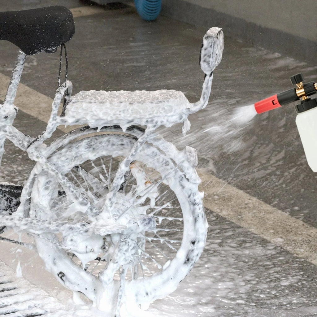 VEVOR Pressure Washer Gun Set, 0.22 Gal Foam Cannon, 4000 PSI Washer Spay Gun with 1/4 Inch Quick Connector & 5 Nozzle Tips, Pressure Washer Handle with M22-14 Mm & M22-15Mm & 3/8'' Inlet Connector - Revved Up Tools