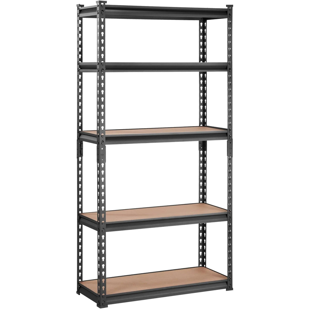 VEVOR Storage Shelving Unit, 5 - Tier Adjustable, 2000 Lbs Capacity, Heavy Duty Garage Shelves Metal Organizer Utility Rack, Black, 30 L X 12 W X 60 H for Kitchen Pantry Basement Bathroom Laundry - Revved Up Auto