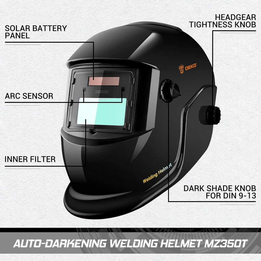 Welding Helmet Auto Darkening: DEKORPO True Color Solar Powered Auto Darkening Welding Welder Mask Hood Helmets - Revved Up Auto