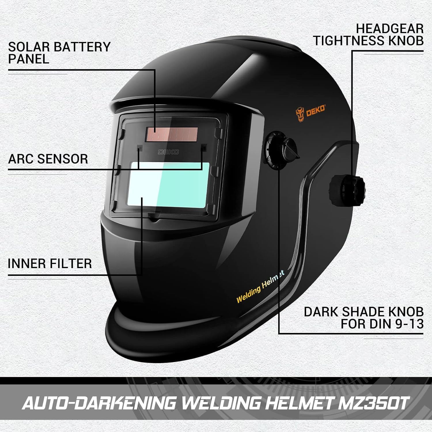Welding Helmet Auto Darkening: DEKORPO True Color Solar Powered Auto Darkening Welding Welder Mask Hood Helmets - Revved Up Auto