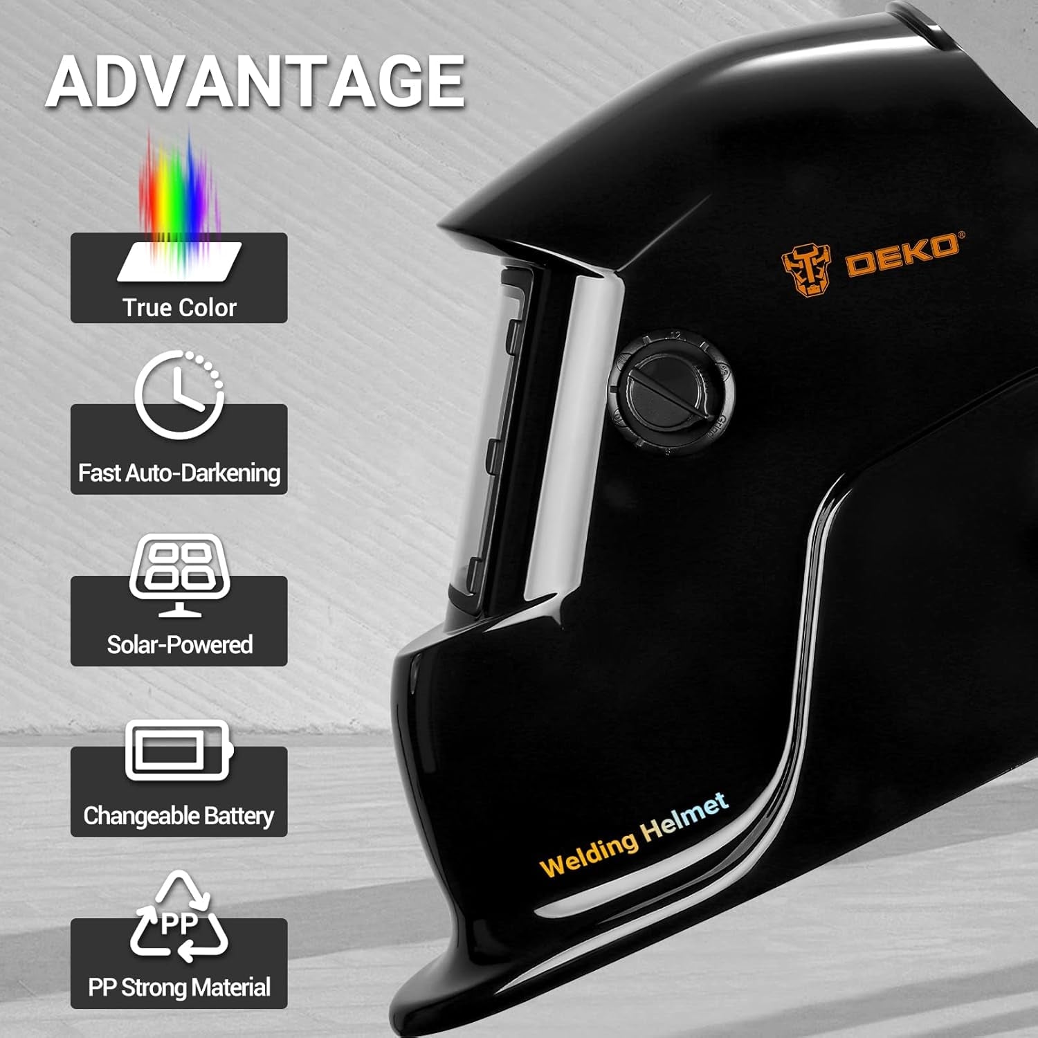 Welding Helmet Auto Darkening: DEKORPO True Color Solar Powered Auto Darkening Welding Welder Mask Hood Helmets - Revved Up Auto