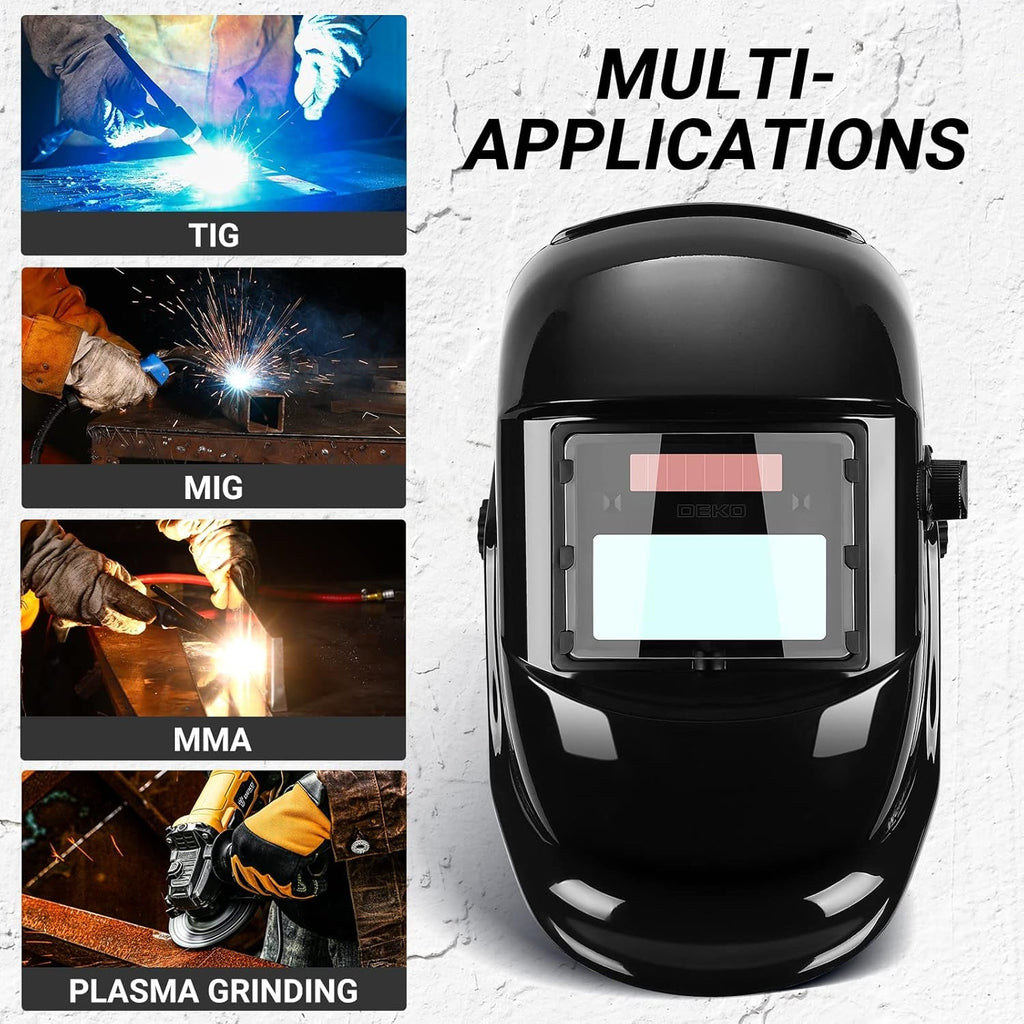Welding Helmet Auto Darkening: DEKORPO True Color Solar Powered Auto Darkening Welding Welder Mask Hood Helmets - Revved Up Auto