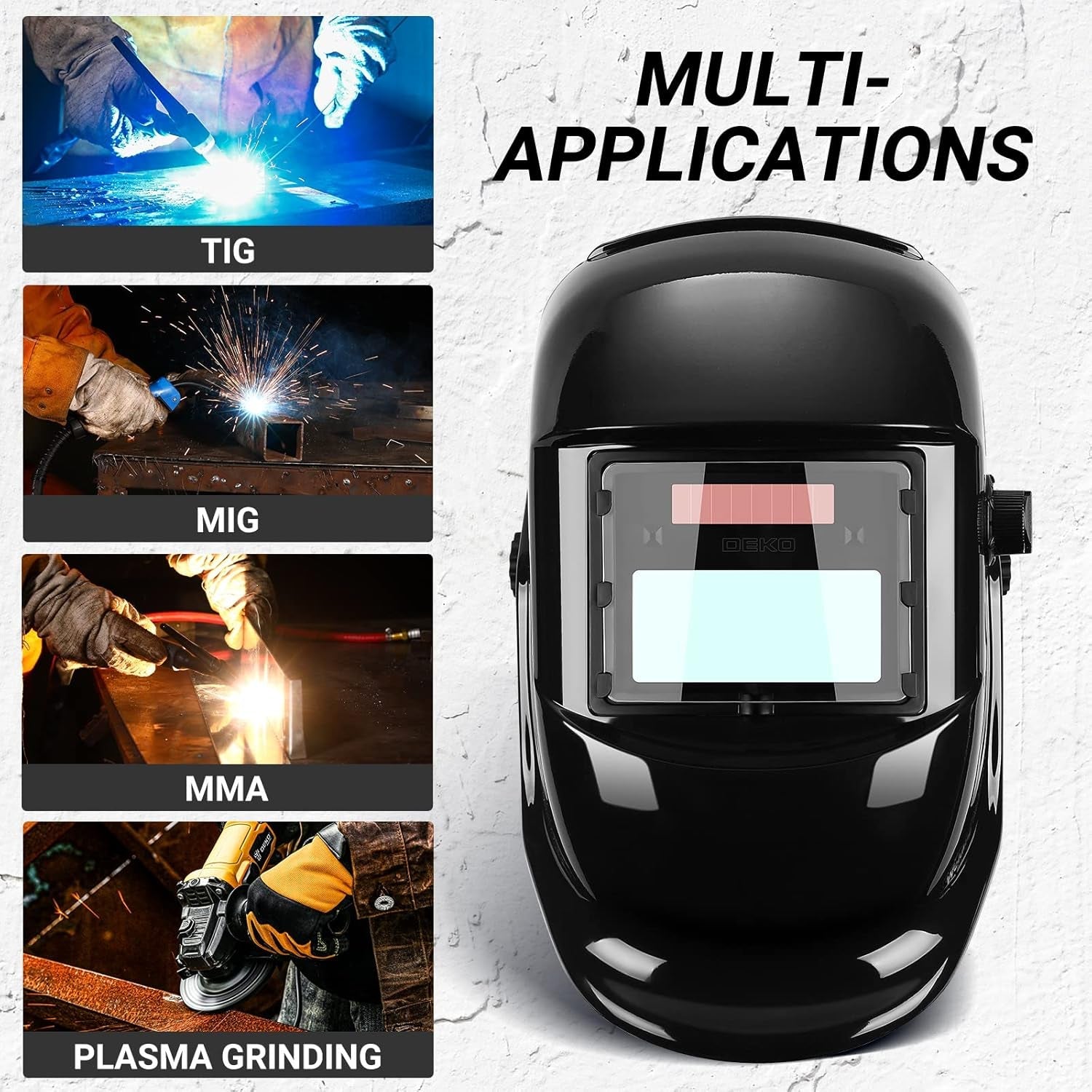 Welding Helmet Auto Darkening: DEKORPO True Color Solar Powered Auto Darkening Welding Welder Mask Hood Helmets - Revved Up Auto
